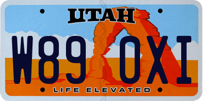 UT license plate W890XI