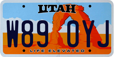UT license plate W890YJ