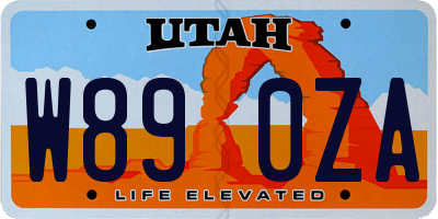UT license plate W890ZA