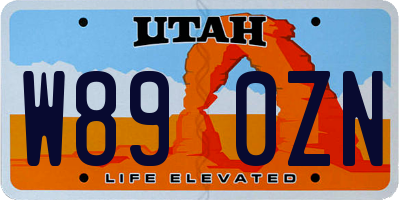 UT license plate W890ZN