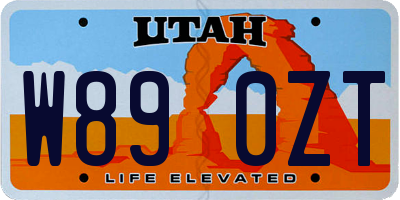 UT license plate W890ZT