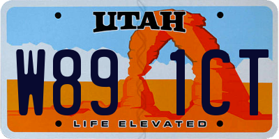 UT license plate W891CT