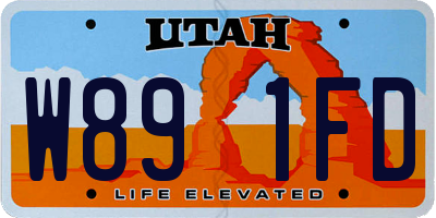 UT license plate W891FD