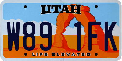 UT license plate W891FK