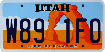 UT license plate W891FO