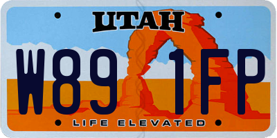 UT license plate W891FP