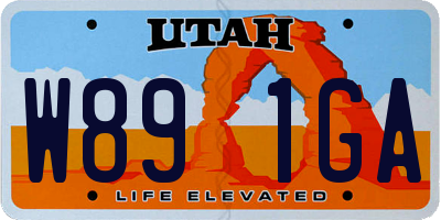 UT license plate W891GA