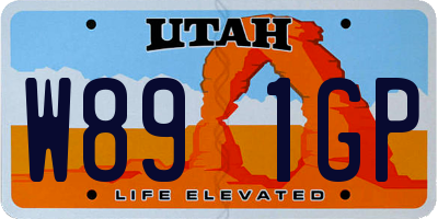 UT license plate W891GP