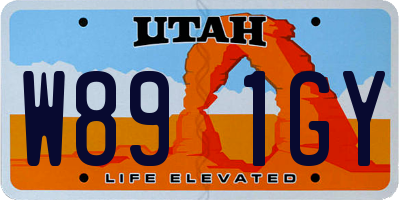 UT license plate W891GY