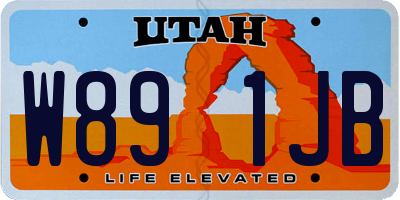 UT license plate W891JB