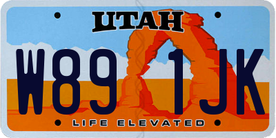 UT license plate W891JK