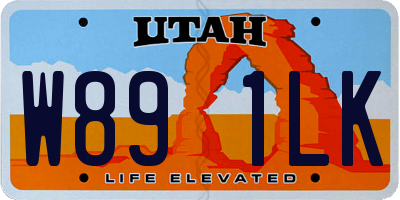 UT license plate W891LK