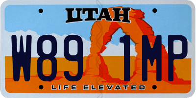 UT license plate W891MP