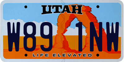 UT license plate W891NW