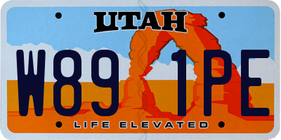 UT license plate W891PE
