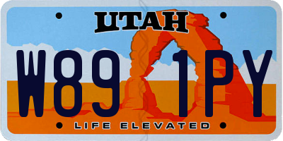 UT license plate W891PY