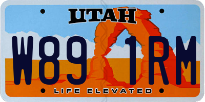 UT license plate W891RM