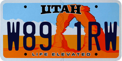 UT license plate W891RW