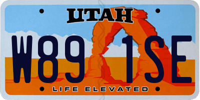 UT license plate W891SE