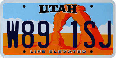 UT license plate W891SJ