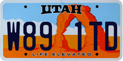 UT license plate W891TD