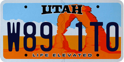 UT license plate W891TO