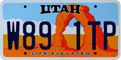 UT license plate W891TP