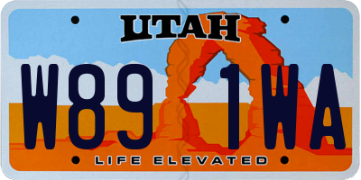 UT license plate W891WA