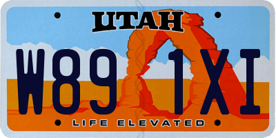 UT license plate W891XI