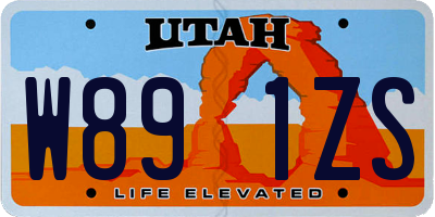 UT license plate W891ZS