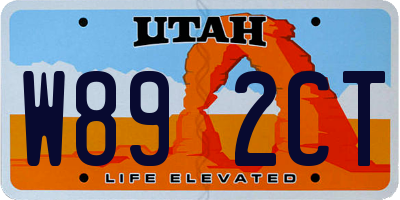 UT license plate W892CT