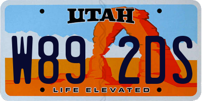 UT license plate W892DS