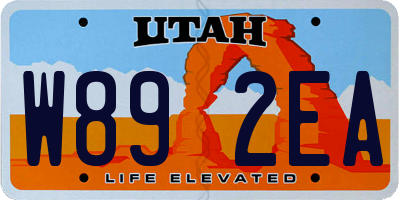 UT license plate W892EA