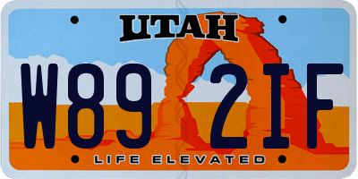 UT license plate W892IF