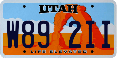 UT license plate W892II