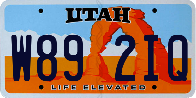 UT license plate W892IQ