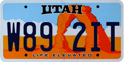 UT license plate W892IT