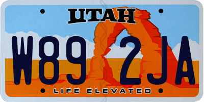 UT license plate W892JA