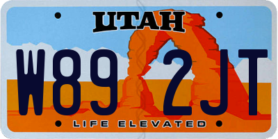 UT license plate W892JT