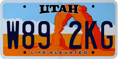 UT license plate W892KG