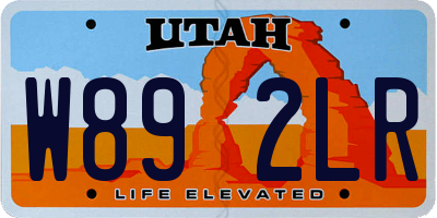 UT license plate W892LR