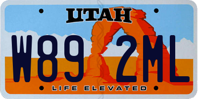 UT license plate W892ML