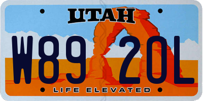 UT license plate W892OL
