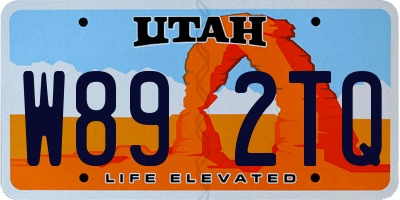 UT license plate W892TQ