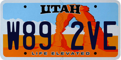 UT license plate W892VE
