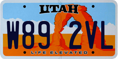 UT license plate W892VL