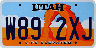 UT license plate W892XJ