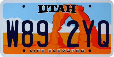 UT license plate W892YQ