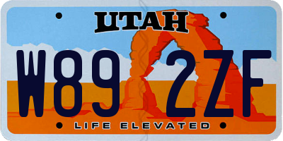 UT license plate W892ZF