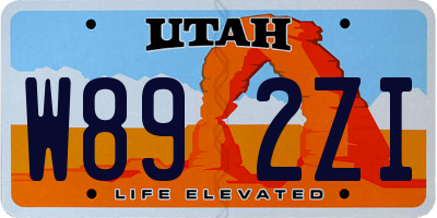 UT license plate W892ZI